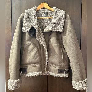 Zara trf faux suede jacket